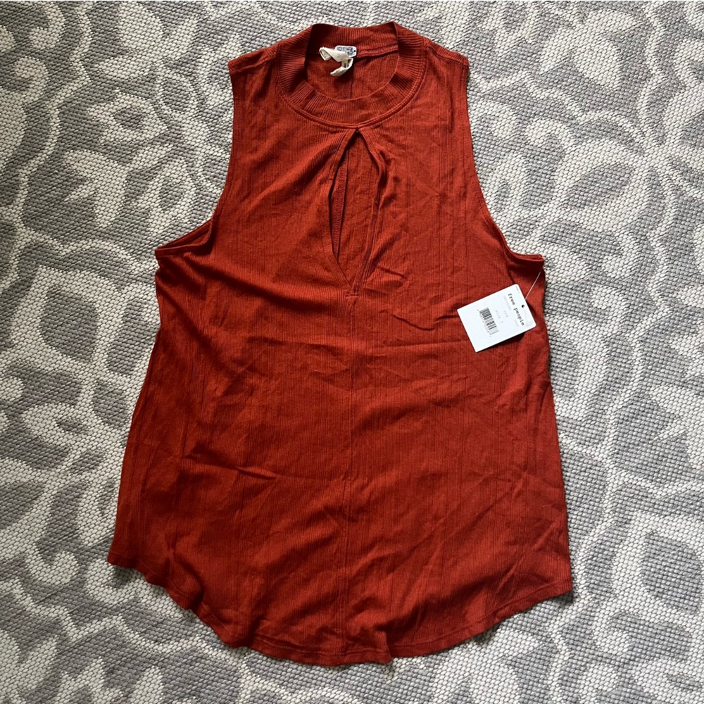 NWT Free people burnt orange high neck tank